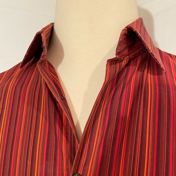 HUGO BOSS Men’s Striped Button Down Shirt Sz L - Picture 3 of 9